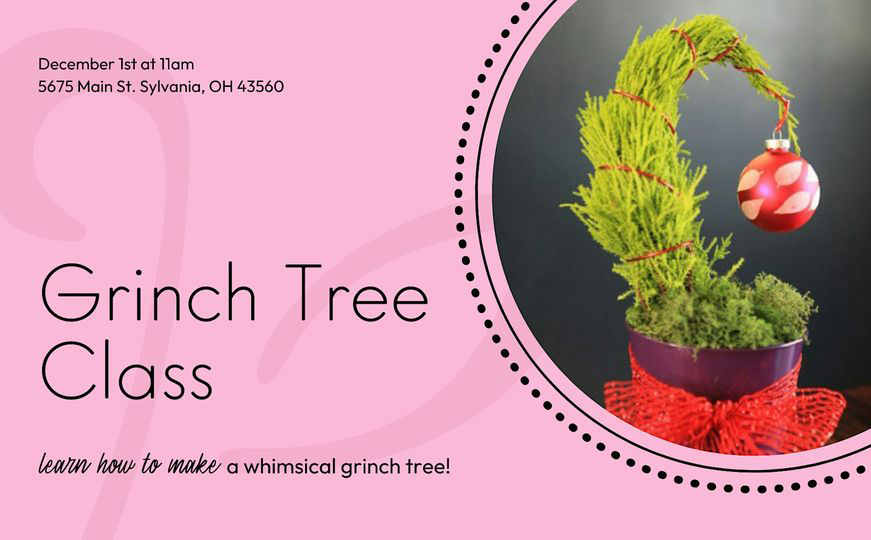 Grinch Tree Class at Beautiful Blooms by Jen