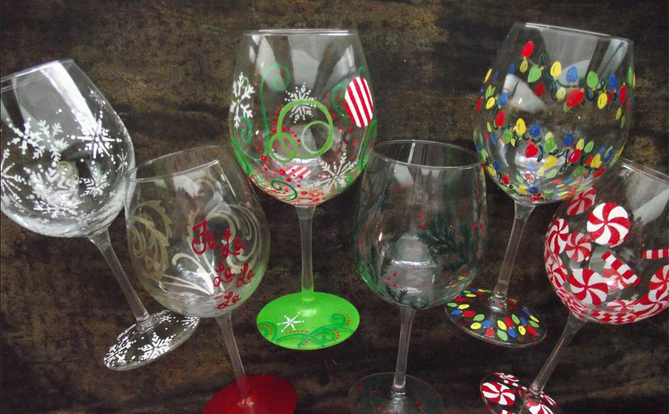 Paint-Your-Own Holiday Wine Glass