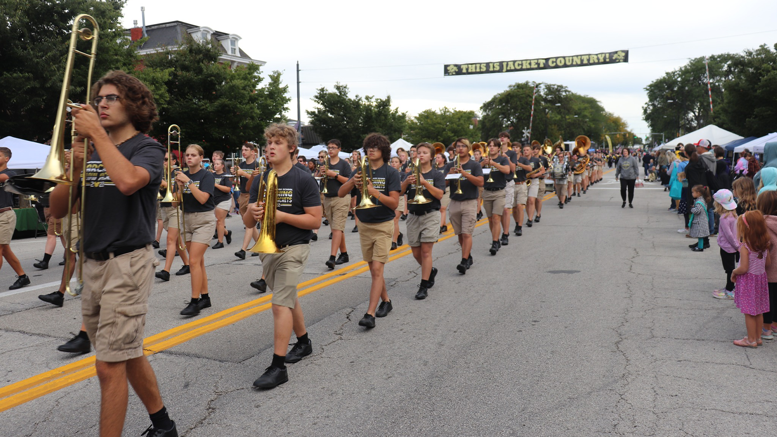 band marching in a parade