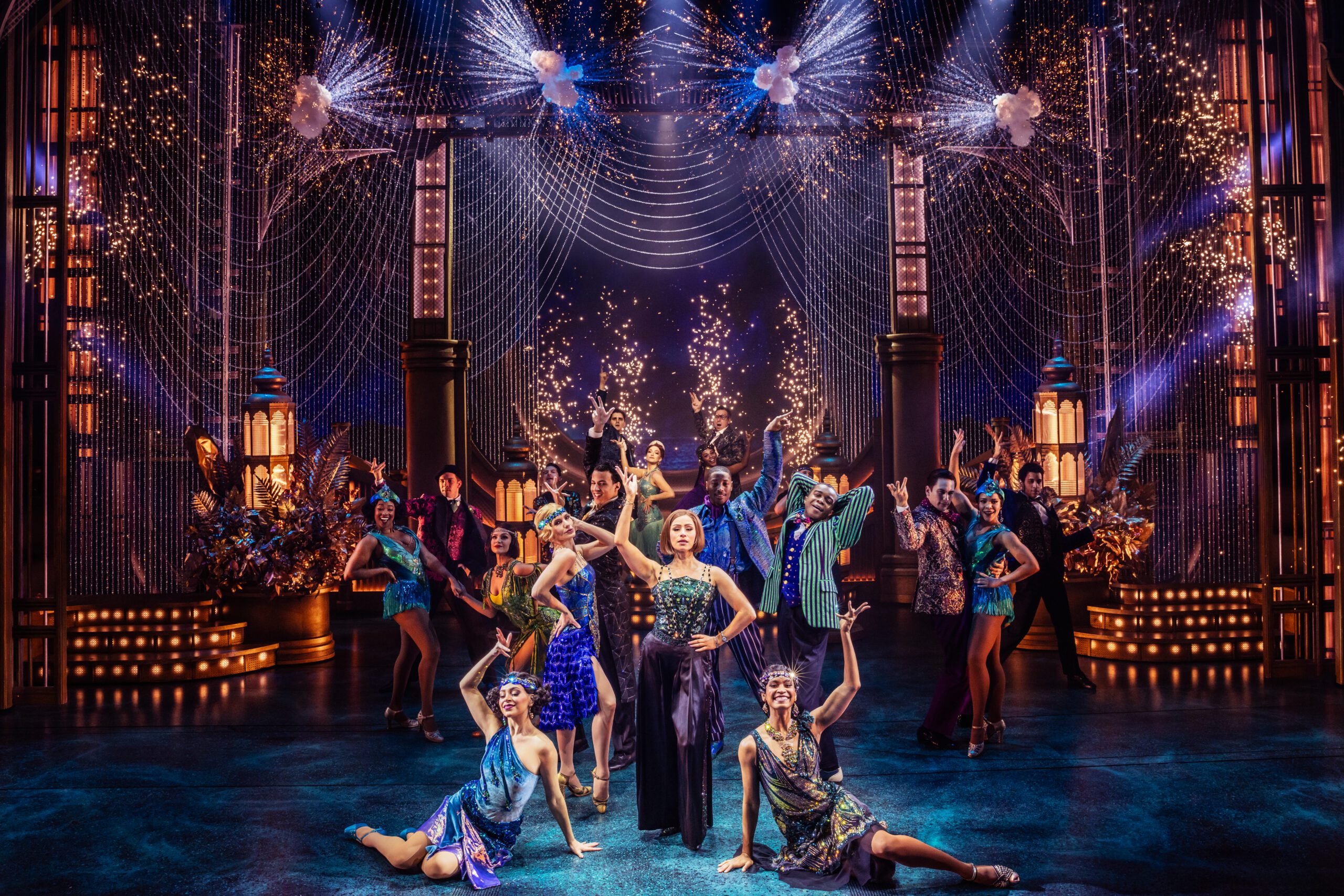 Photo 1 – Samantha Pauly (center) & cast in the Broadway production of The Great Gatsby (c) Matthew Murphy and Evan Zimmerman