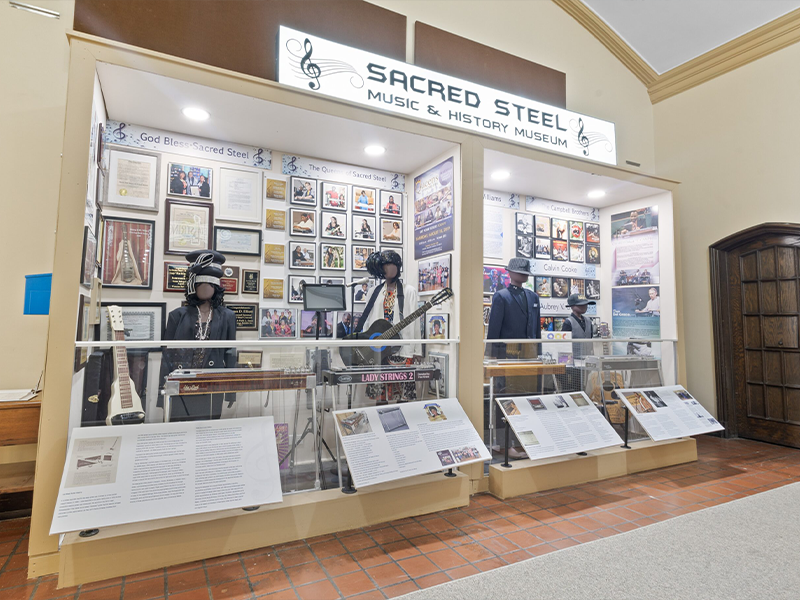 sacred steel strings museum display 4×3 event image