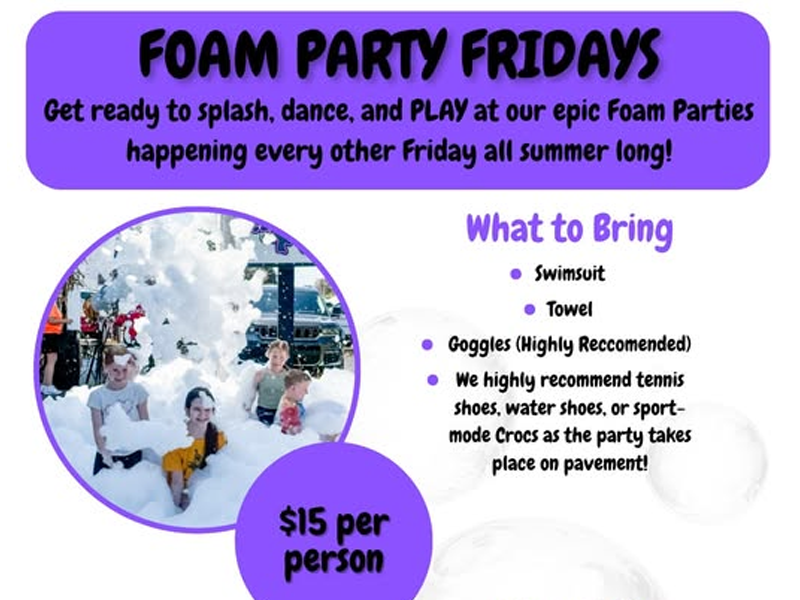 Foam Party Fridays at Spin & Splat